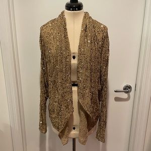 Gold Hawk Phantom Gold Glitzy Sequin Jacket Size Large